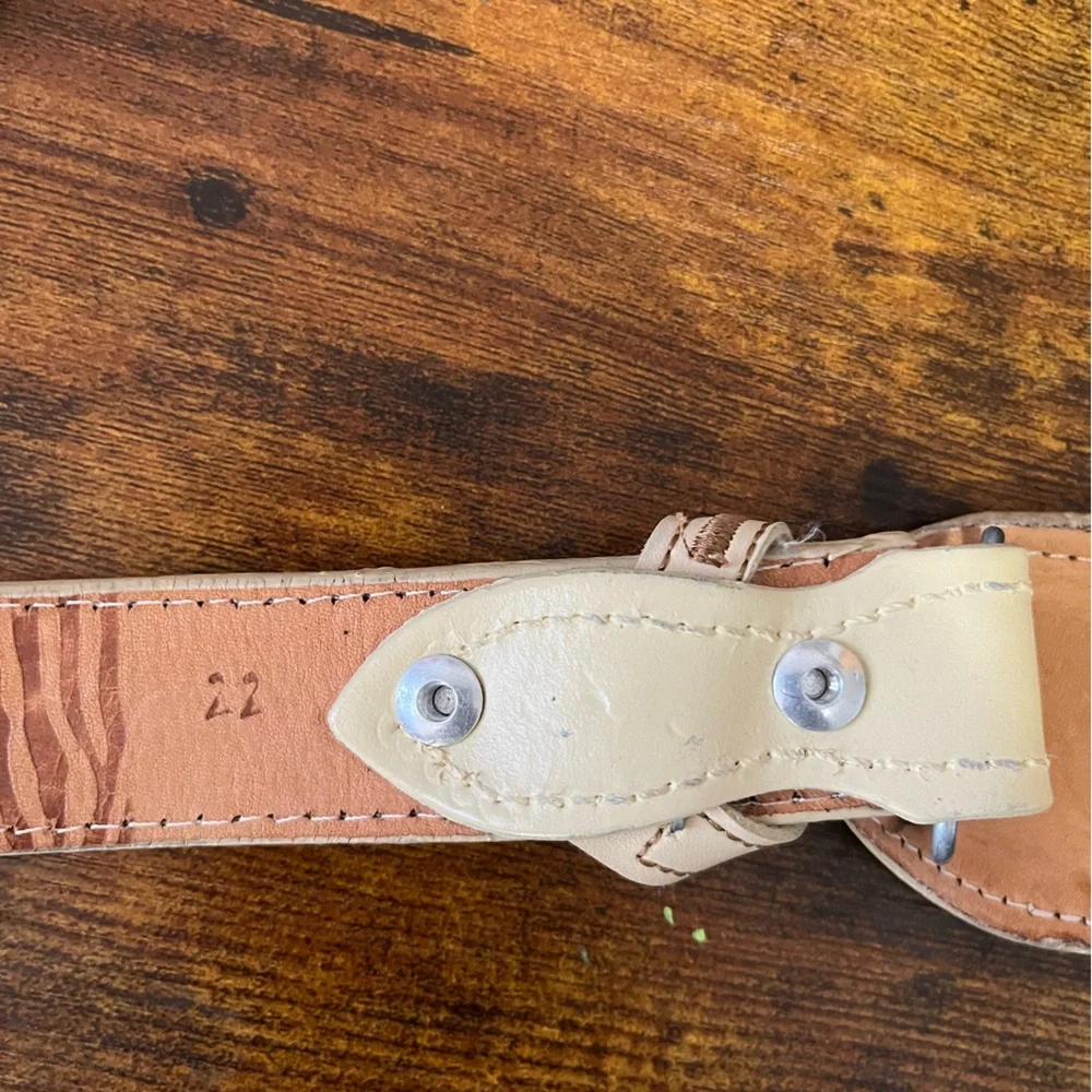 Leather embroidered‎ Charro belt western rodeo kids size 22 handmade in Mexico